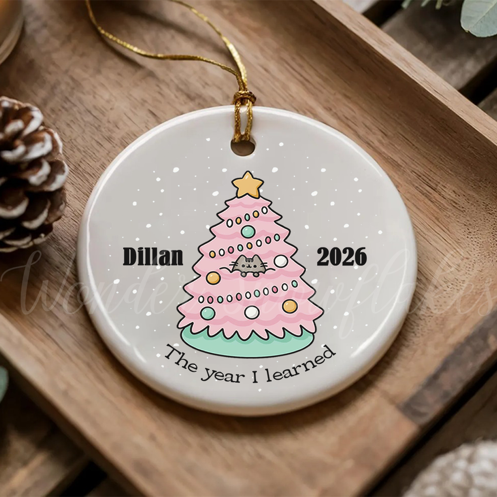 Personalized "The Year I Learned" Milestone Ornament – Custom Kids Christmas Keepsake