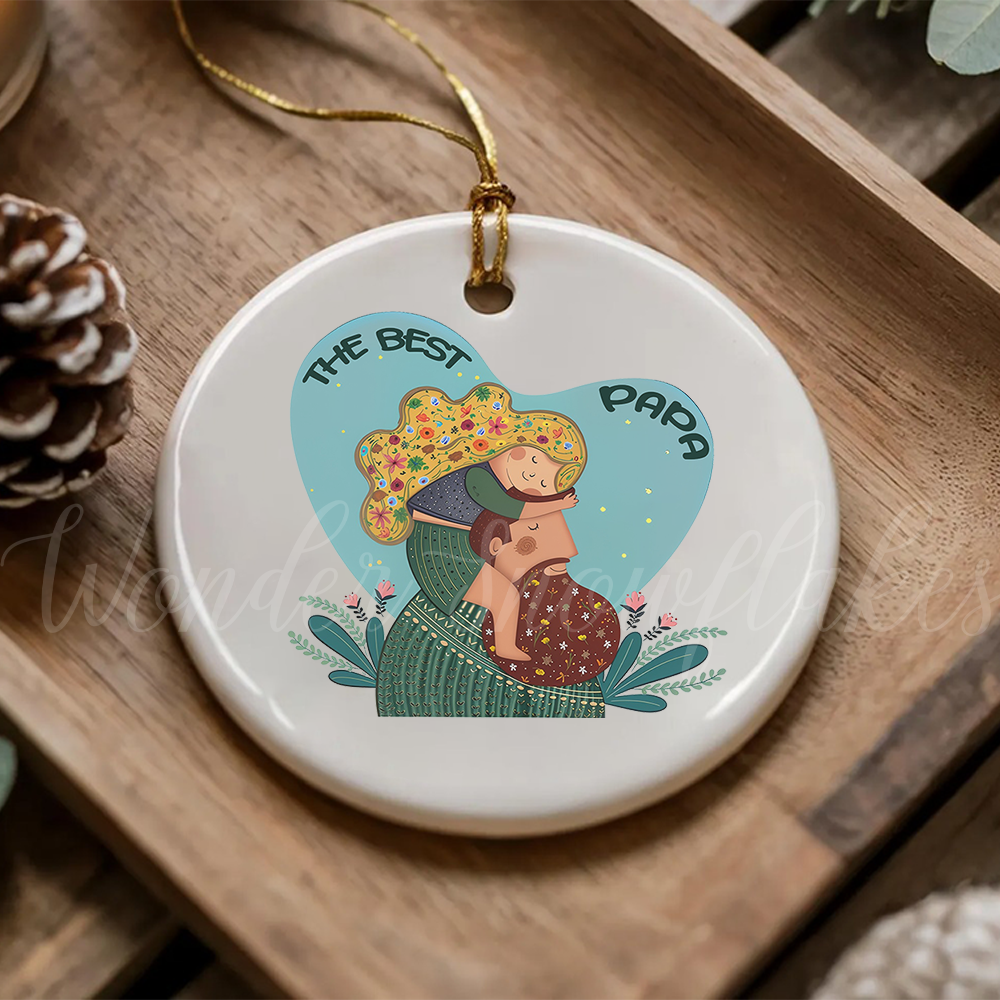 "The Best Papa" Father & Daughter Keepsake Ornament – Heartfelt Christmas Decoration