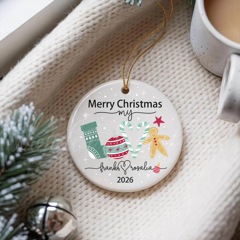 Personalized "Merry Christmas My Love" Ornament – Custom Couples Holiday Keepsake
