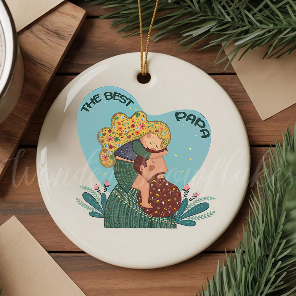 "The Best Papa" Father & Daughter Keepsake Ornament – Heartfelt Christmas Decoration