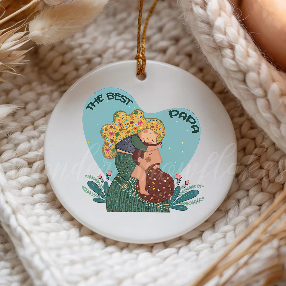 "The Best Papa" Father & Daughter Keepsake Ornament – Heartfelt Christmas Decoration