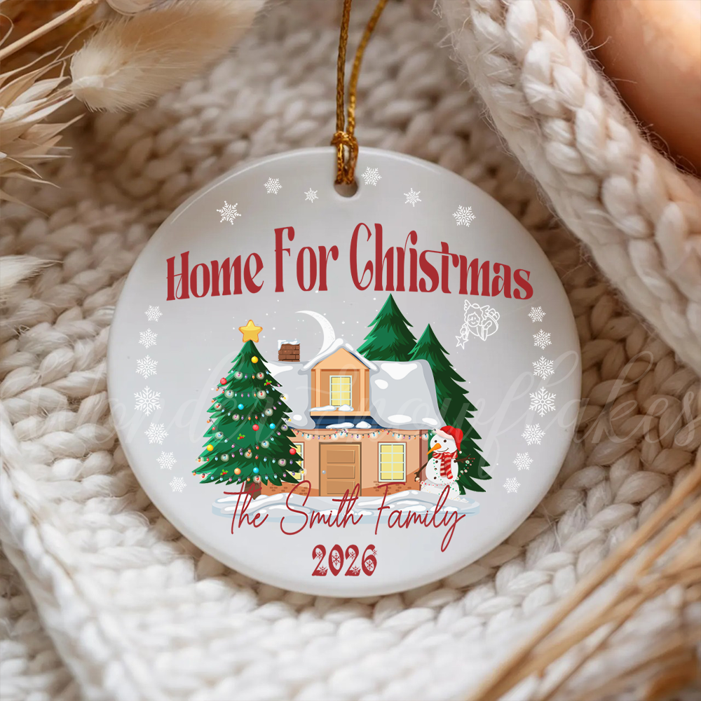 Personalized "Home For Christmas" Family Ornament – Custom New Home Keepsake
