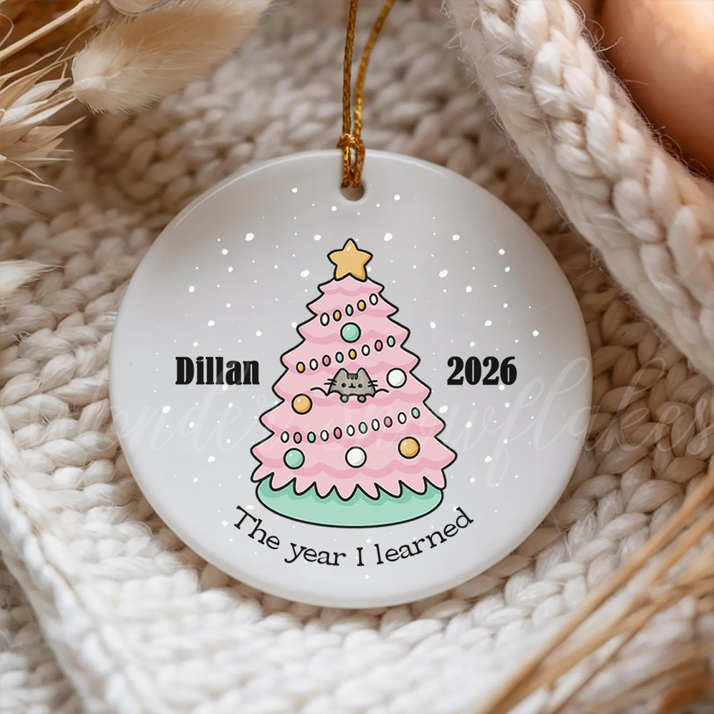 Personalized "The Year I Learned" Milestone Ornament – Custom Kids Christmas Keepsake