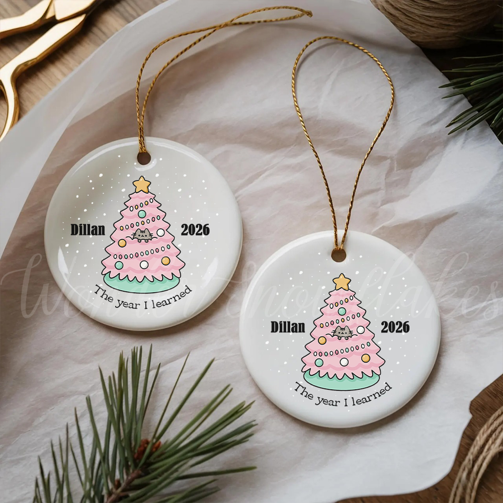 Personalized "The Year I Learned" Milestone Ornament – Custom Kids Christmas Keepsake