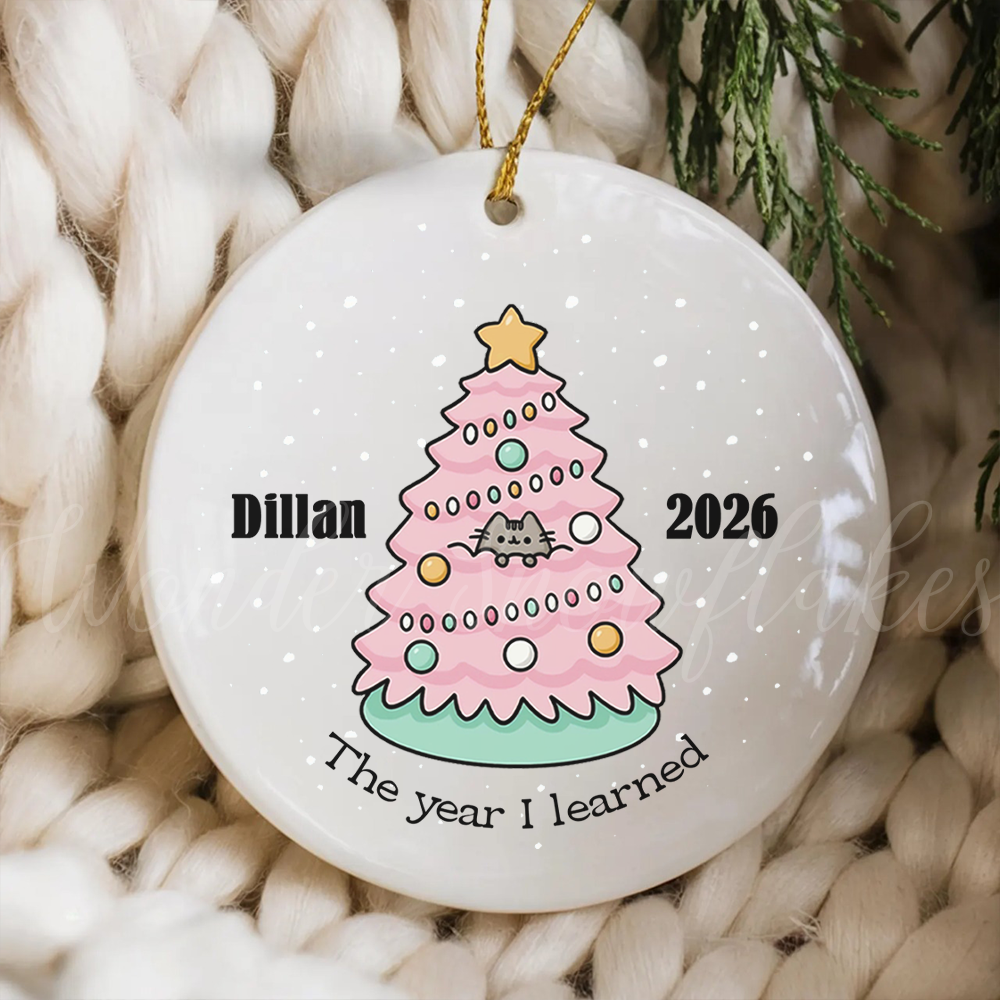 Personalized "The Year I Learned" Milestone Ornament – Custom Kids Christmas Keepsake