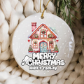 Personalized "Merry Christmas" Family Home Ornament – Custom Storybook House Keepsake