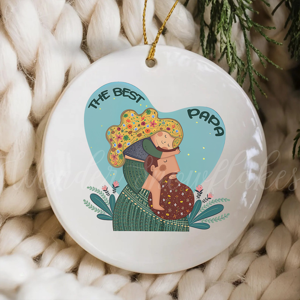 "The Best Papa" Father & Daughter Keepsake Ornament – Heartfelt Christmas Decoration