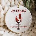 Personalized "My Favorite Pour" Wine Lovers Anniversary Ornament – Custom Couple's Keepsake